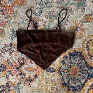 H&M Brown Smocked Triangle Crop Top